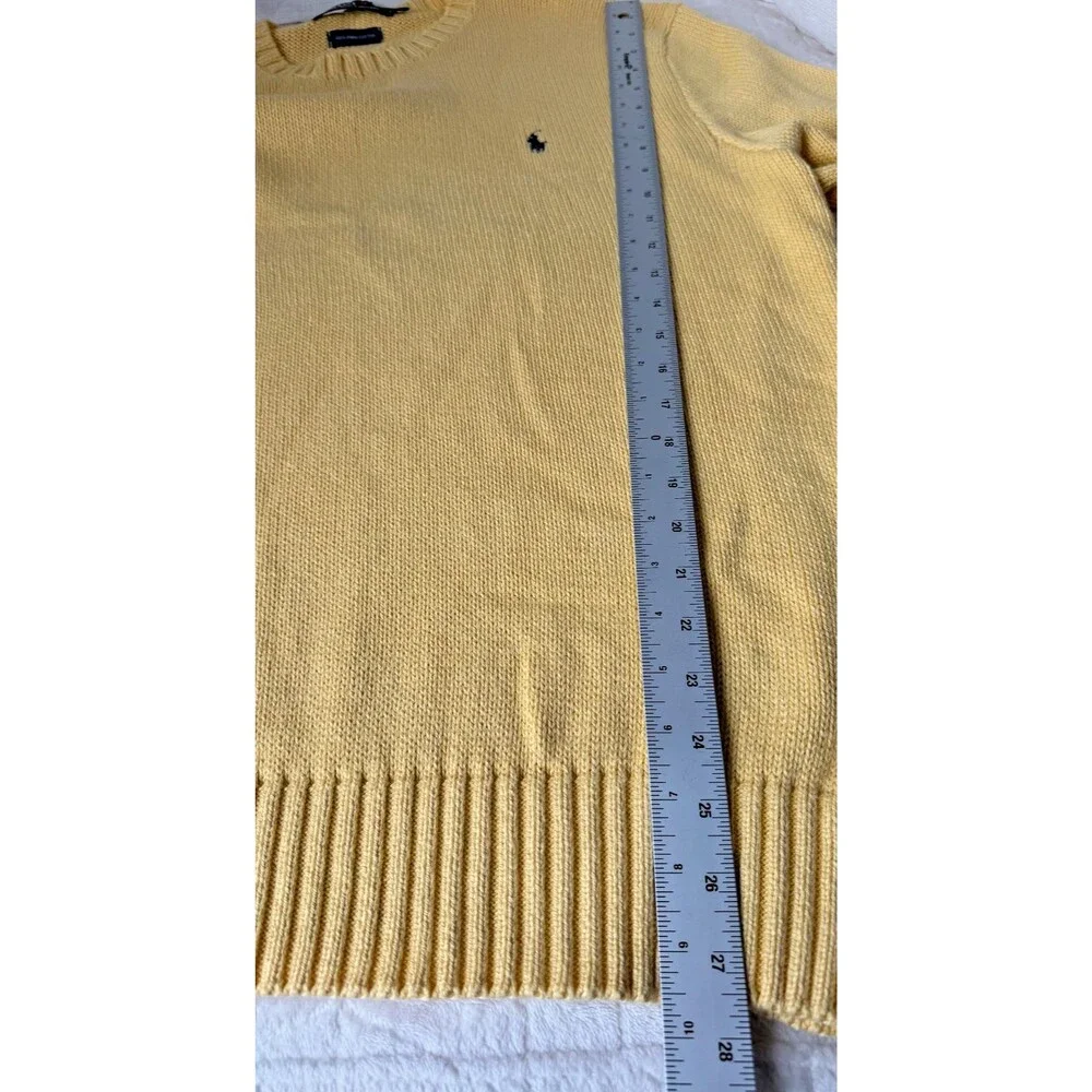 Polo Ralph Lauren Mens XL Pima Cotton Crewneck Sweater Yellow NWT Pony Logo